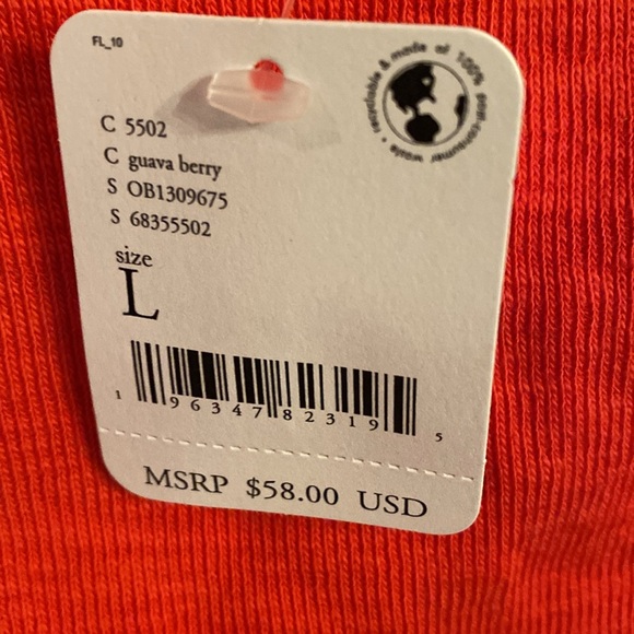 Free People Guave Berry ( Orange ) Crop Top w Ruched Sides, Size: Large, NWT - Picture 7 of 7